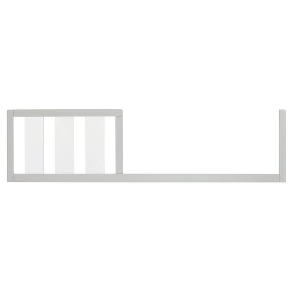 Evolur Acrylic Millennium 4 in 1 Convertible Crib Toddler Rail, Easily Coverts to Toddler Bed and Acrylic Slats In Pebble Grey