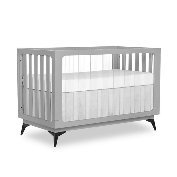 Evolur Acrylic Millennium 4-in-1 Convertible Crib in Pebble Grey