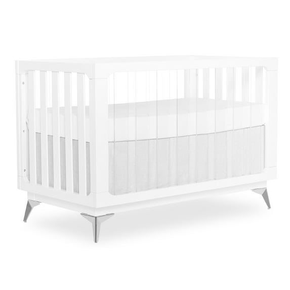 Evolur Acrylic Millennium 4-in-1 Convertible Crib in White