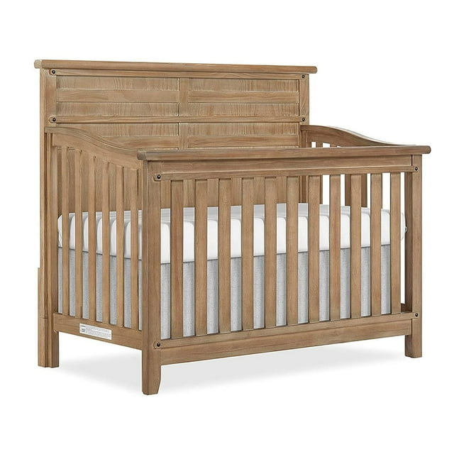 Evolur Andorra 5-in-1 Convertible Crib in Barnwood, Greenguard Gold and