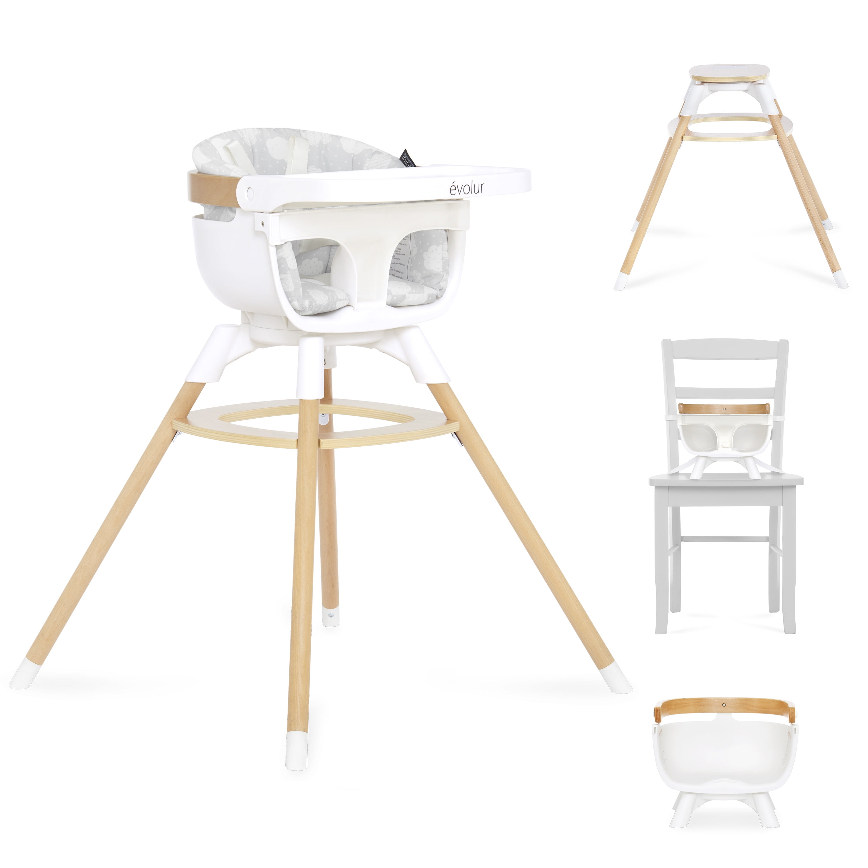 Evolur Ann Beechwood 4-in-1 Highchair