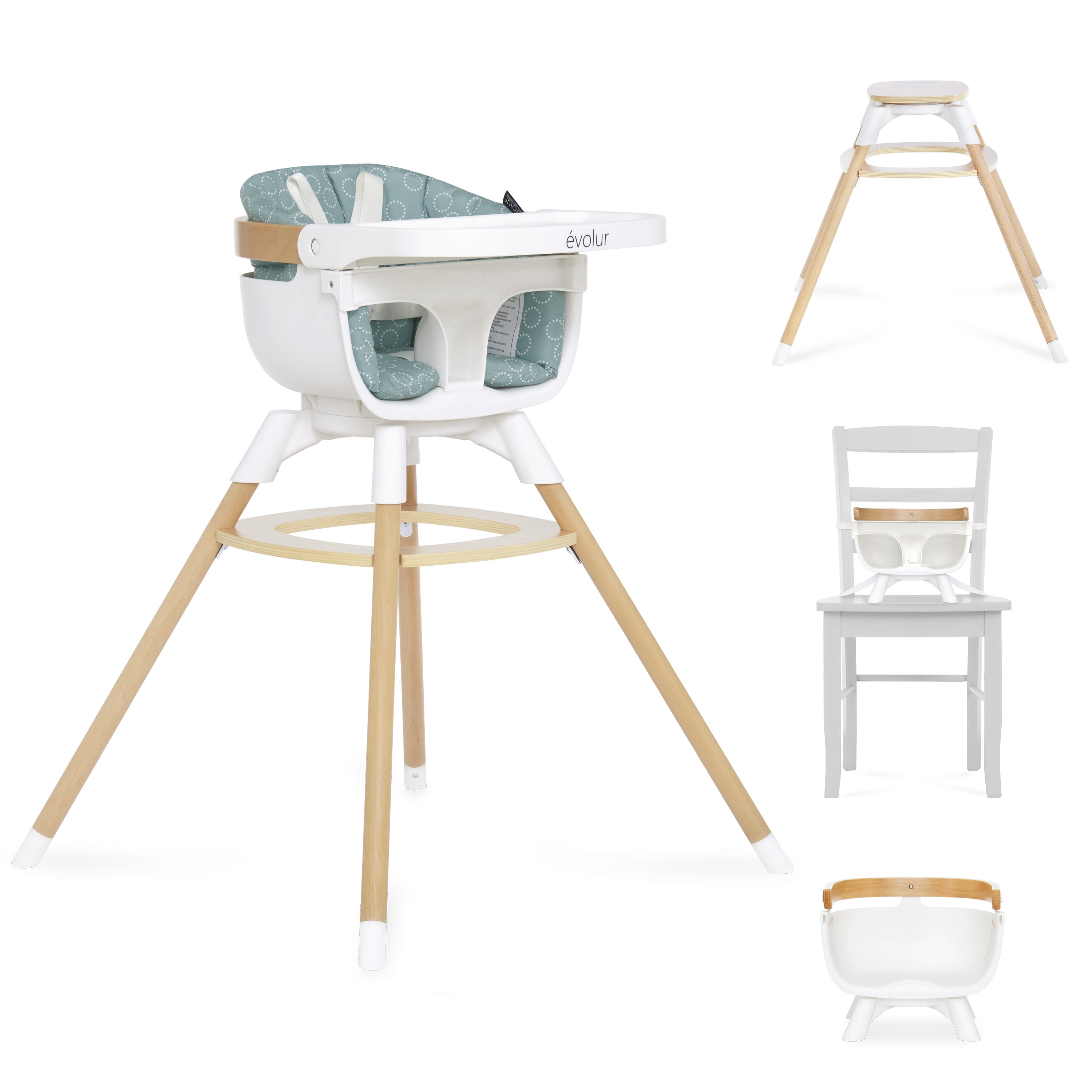 Evolur Ann Beechwood 4-in-1 Highchair