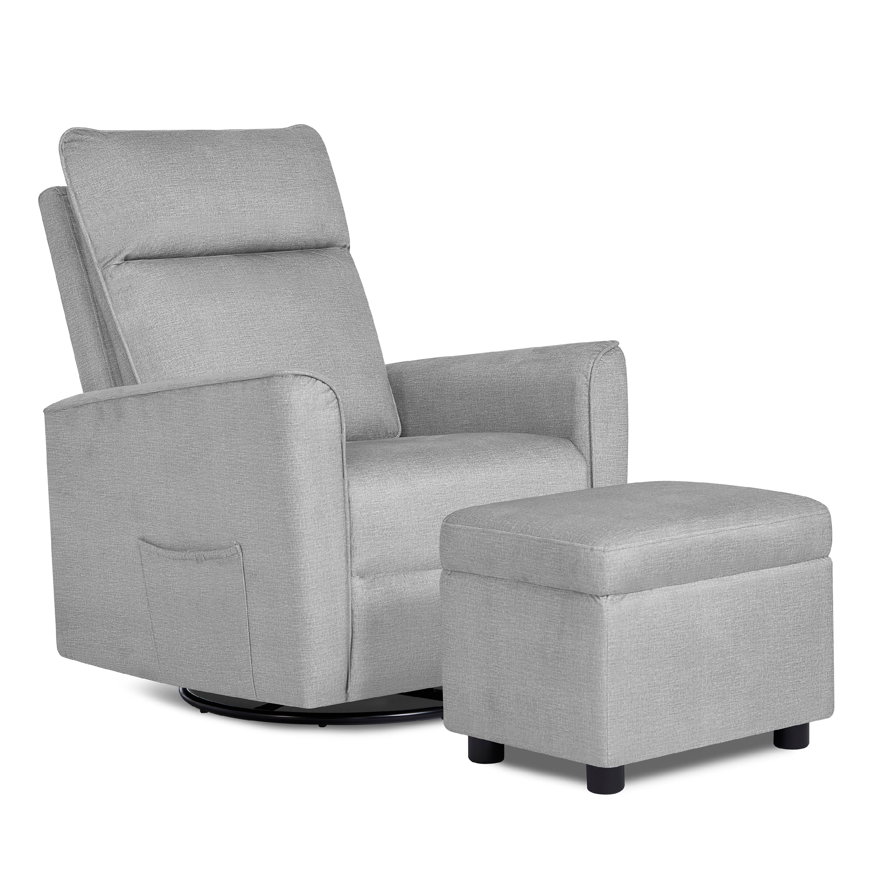 Evolur Aria Swivel Glider with Ottoman / Swivel Glider / Easy assembly