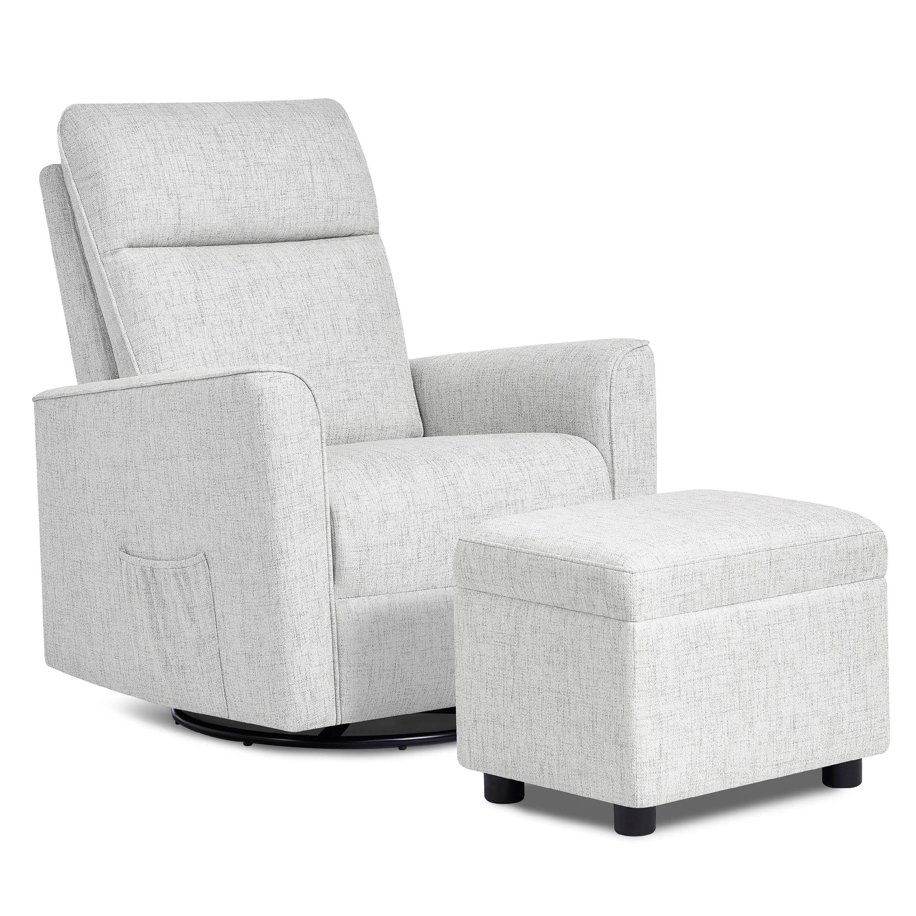 Evolur Aria Swivel Glider with Ottoman / Swivel Glider / Easy assembly