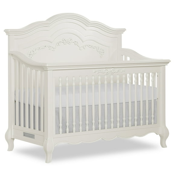 Evolur Aurora 5-In-1 Convertible Crib In Ivory lace, Greenguard Gold Certified, Features 3 Mattress Height Settings, Sturdy And Spacious Baby Crib, Wooden Furniture