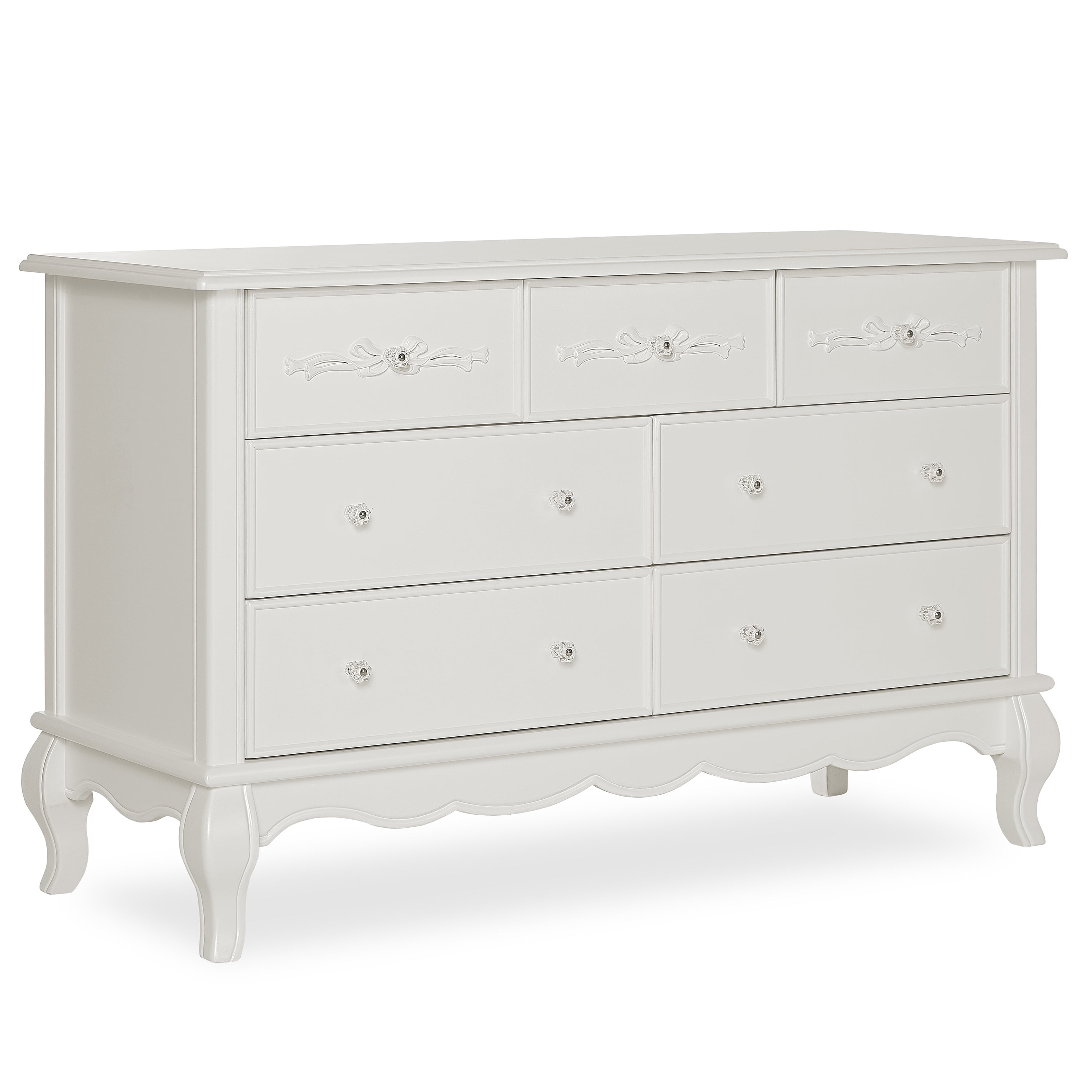 Enchanted Ivory Lace Double Dresser with Dovetail Drawers