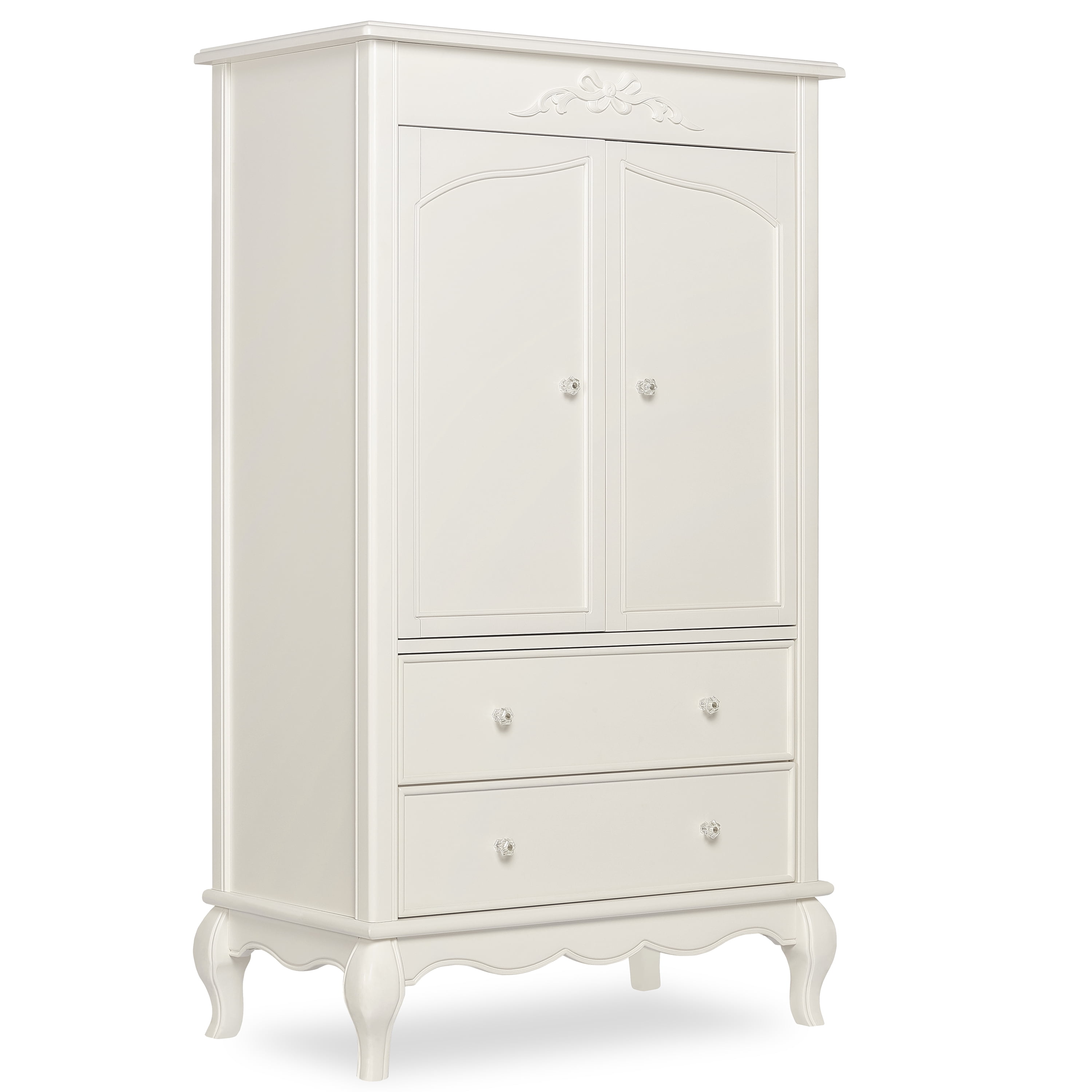 Evolur Armoire in Ivory Lace, Spacious Storage