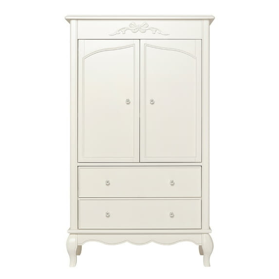 Evolur Armoire in Ivory Lace, Spacious Storage