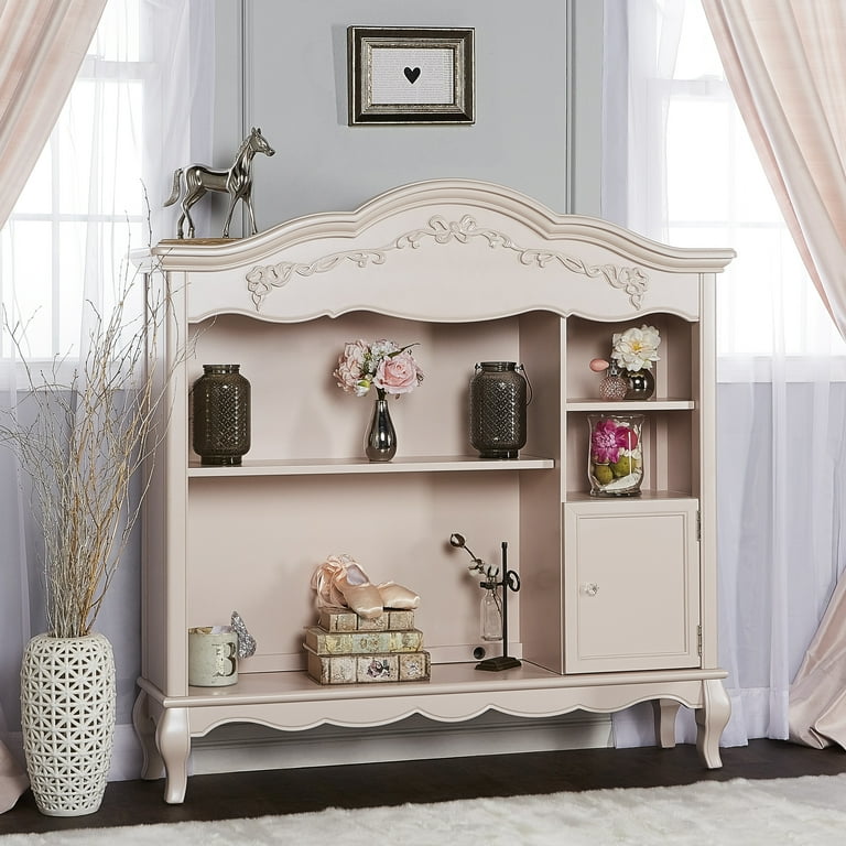Evolur Aurora Hutch and Bookcase, Dusty Rose