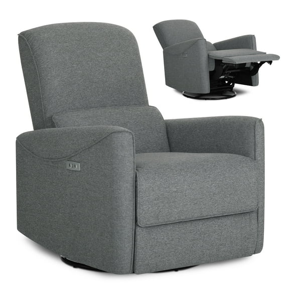Evolur Belmont Power Recliner with Massager, Cosmic Grey
