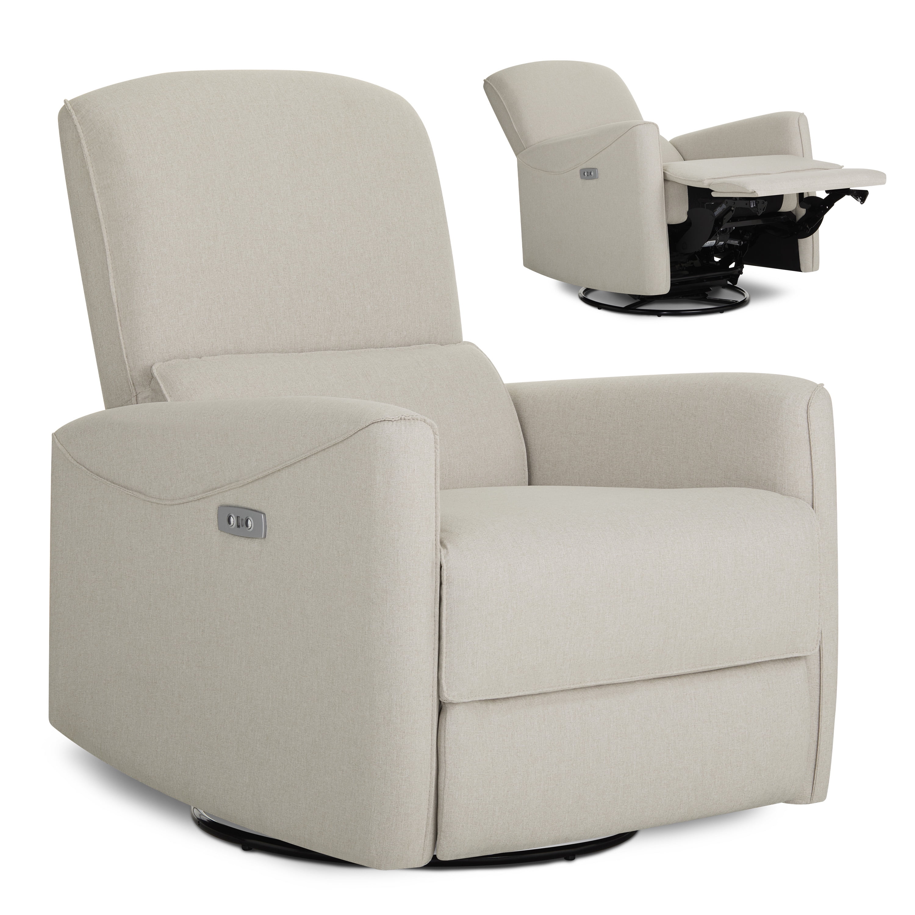 Evolur Belmont Power Recliner with Massager, Light Sand
