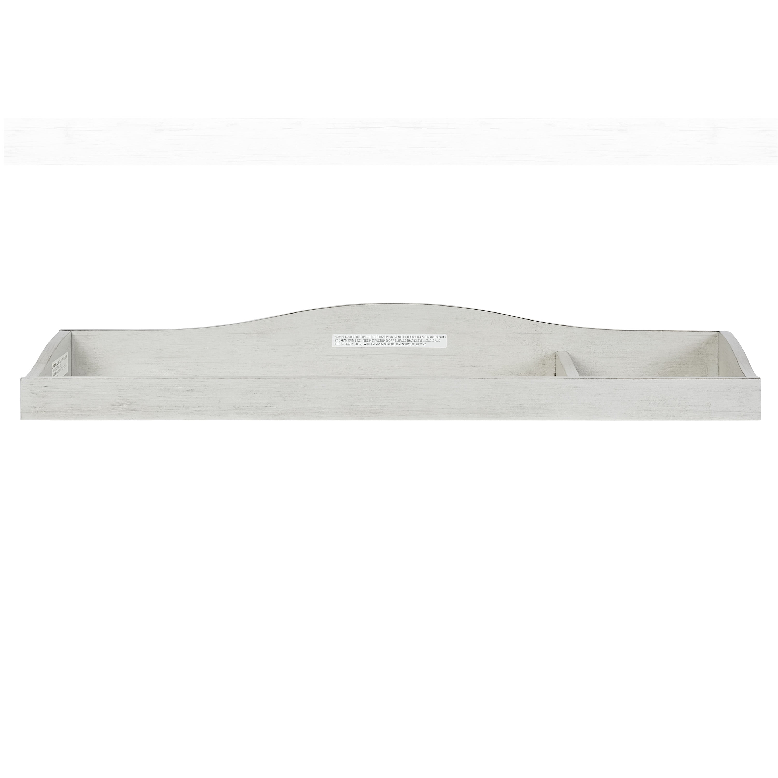 Evolur Changing Tray in Antique Grey Mist with Enclosed Sides, 45.25" x 17.5"