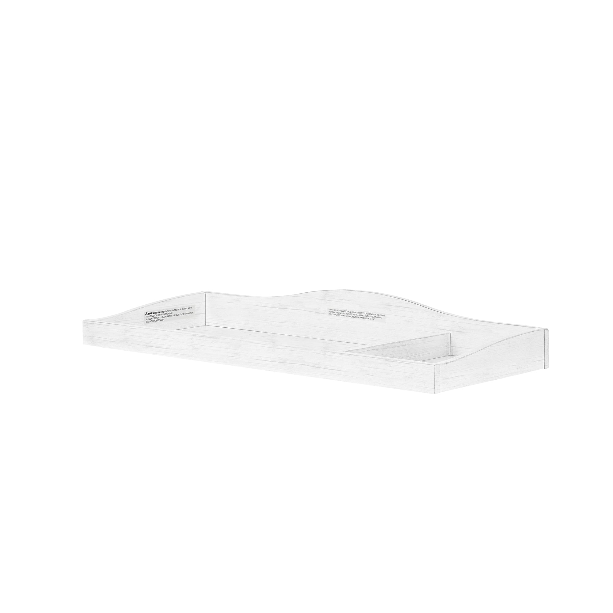 Evolur Changing Tray in Weathered White, Space Saver