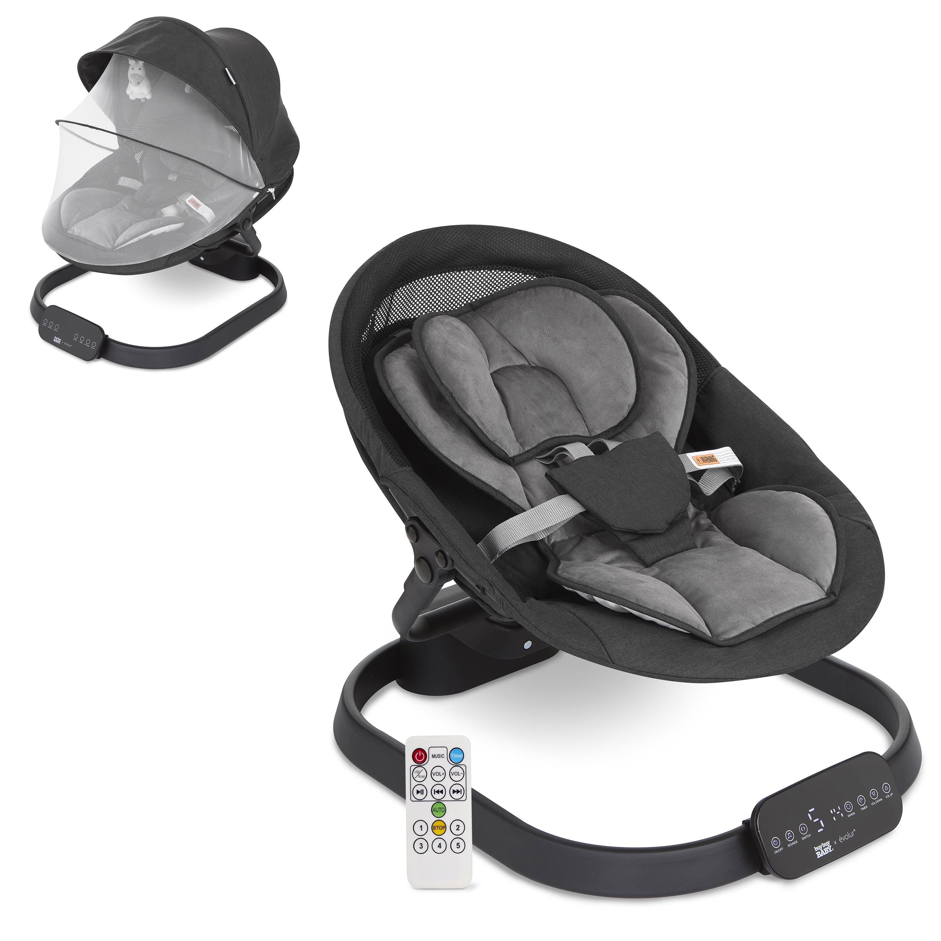 Evolur Comfort Cocoon Swing, Black