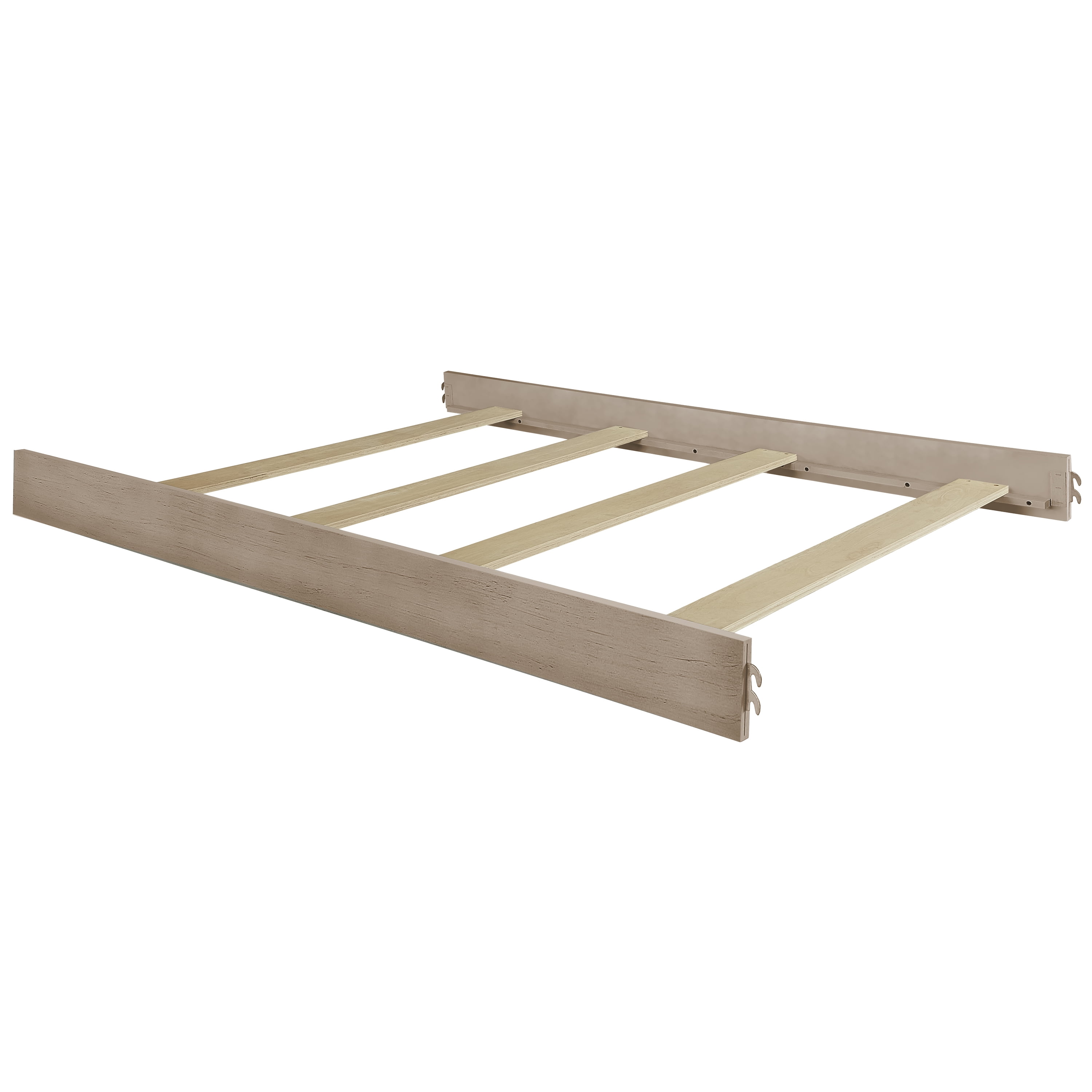 Evolur Convertible Crib Wooden Full Size Bed Rail, Brown Stone