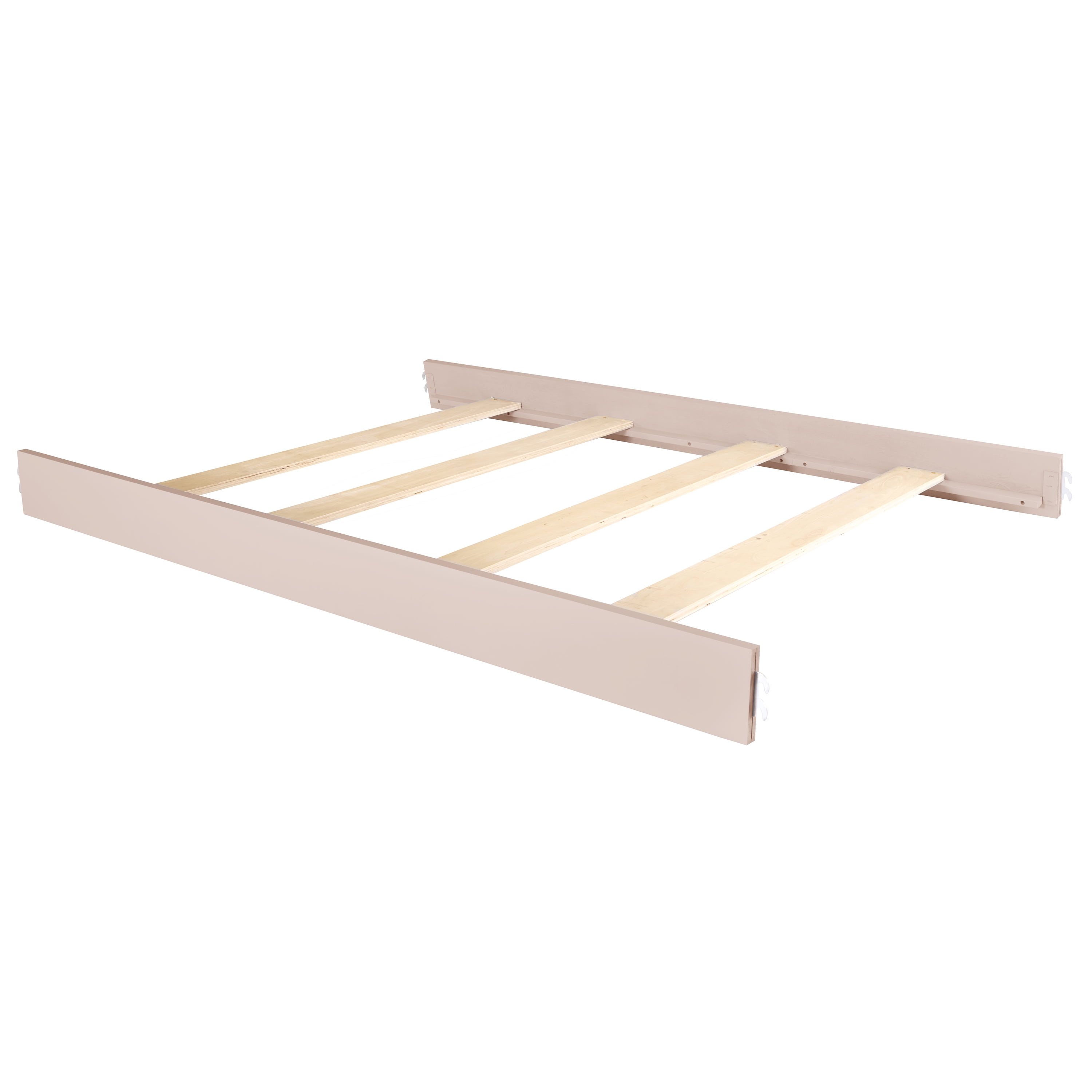 Evolur Convertible Crib Wooden Full Size Bed Rail, Pink Satin