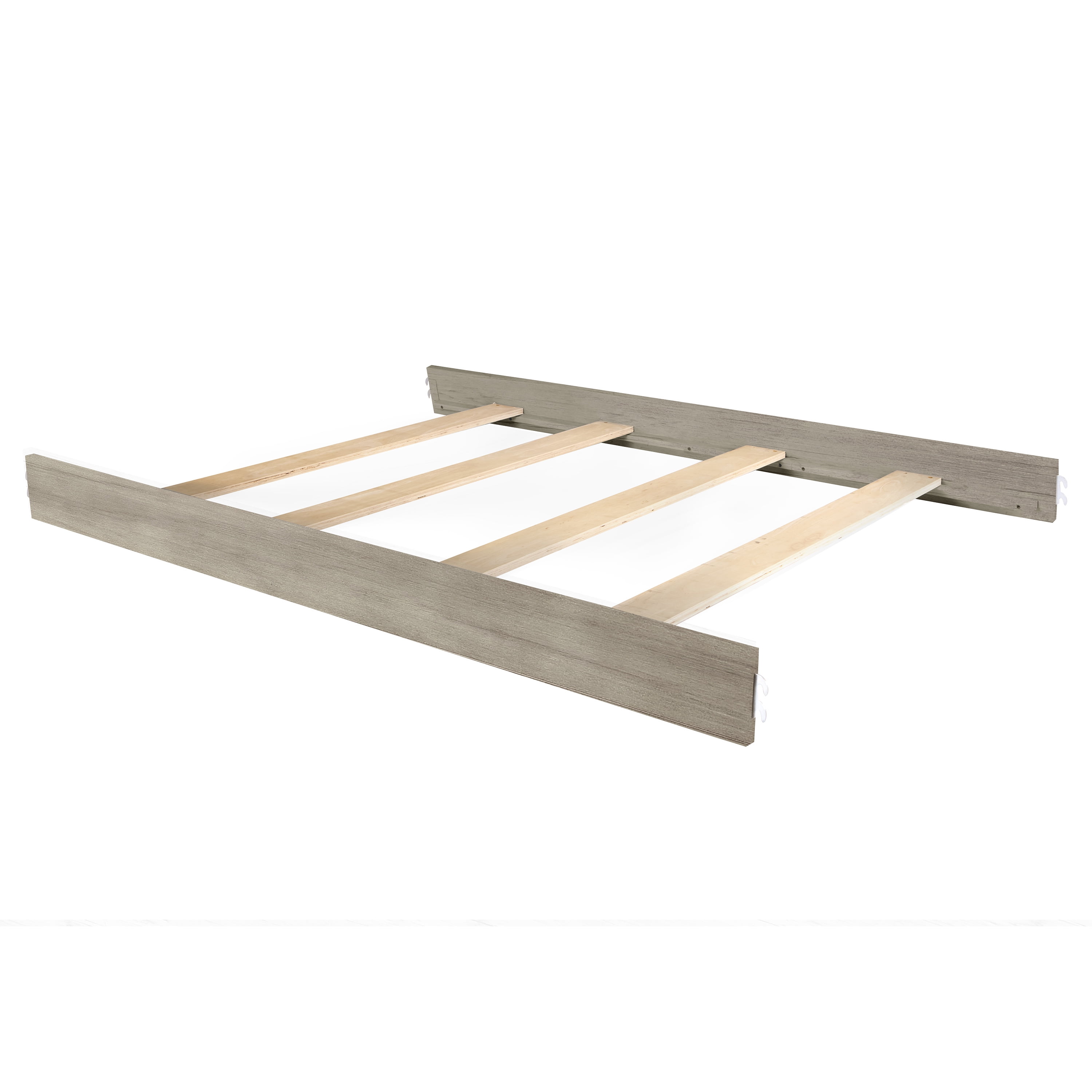 Evolur Convertible Crib Wooden Full Size Bed Rail, Windsor Oak Grey