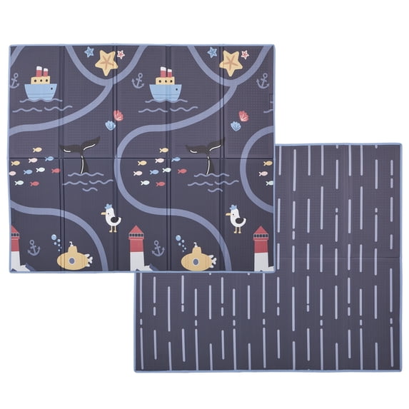 Evolur CozyCush Reversible Non-Toxic Baby Kids Playmat, Ocean