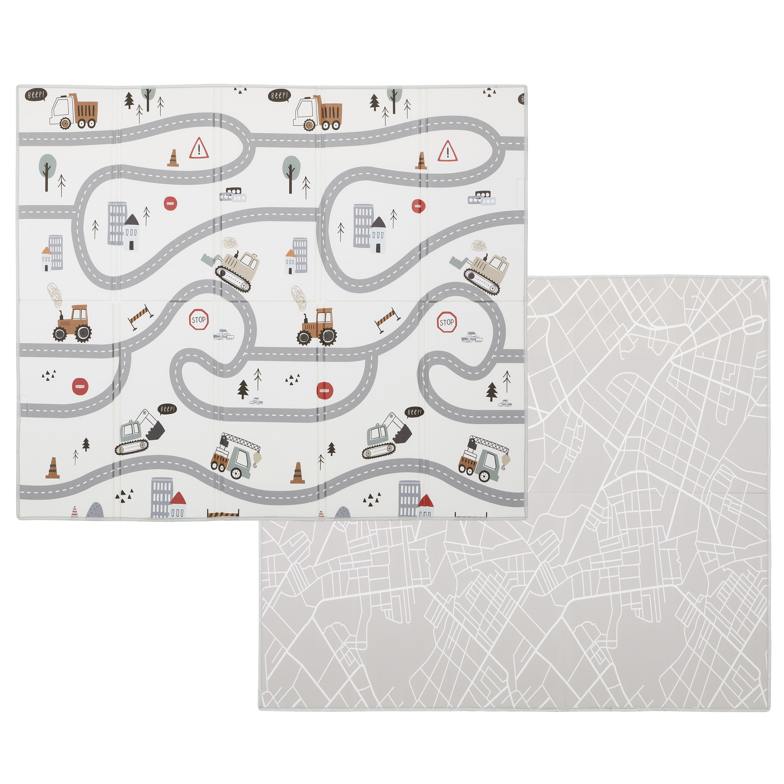 Evolur CozyCush Large White Foam Reversible Baby Playmat
