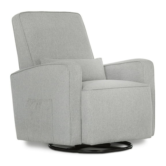 Evolur Holland Upholstered Swivel Glider | Rocker I Included Lumbar Pillow I Modern Design, Harbor