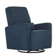 thumbnail image 1 of Evolur Holland Upholstered Swivel Glider | Rocker I Included Lumbar Pillow I Modern Design, Navy Blue, 1 of 14