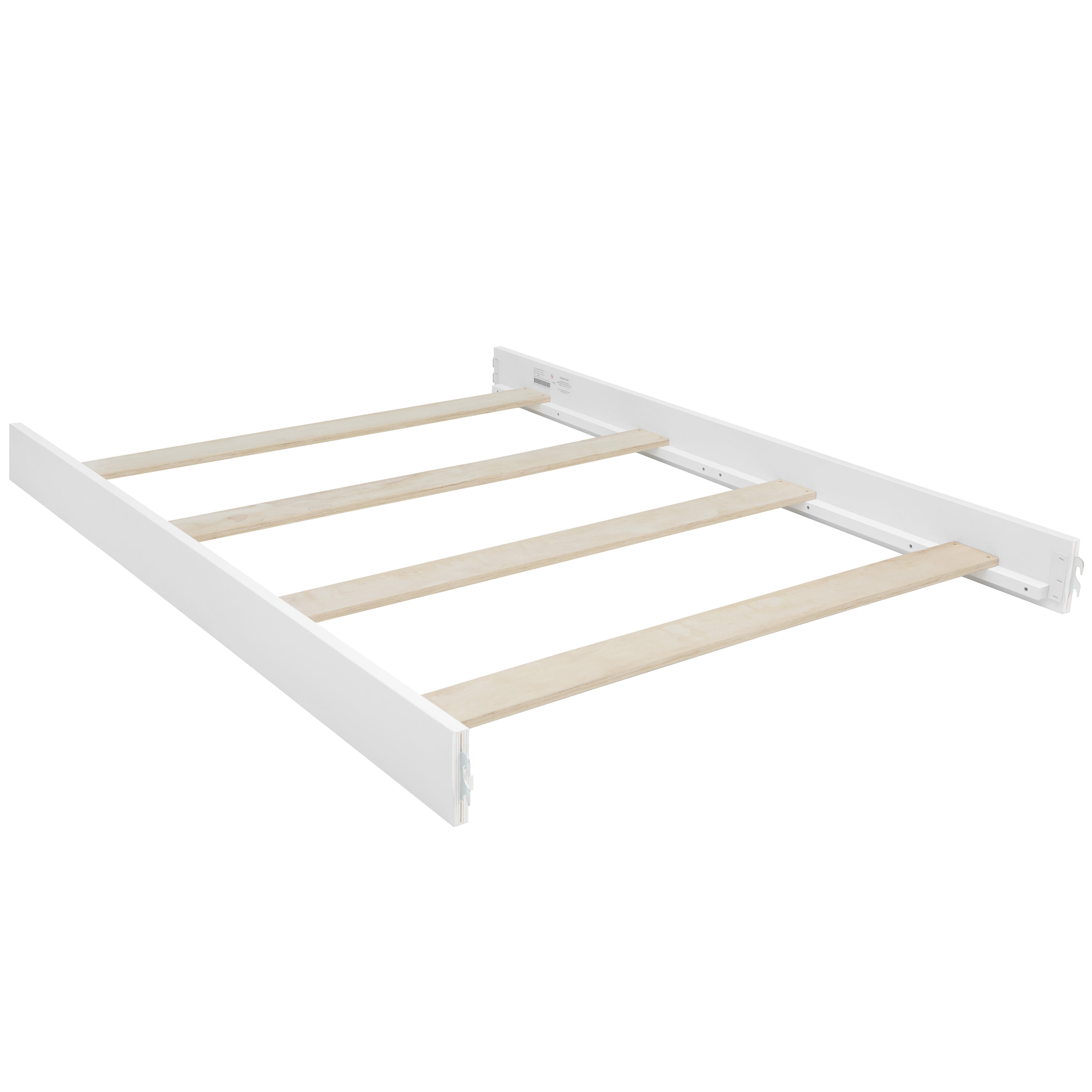 Evolur KD Convertible Crib Wooden Full Size Bed Rail, White