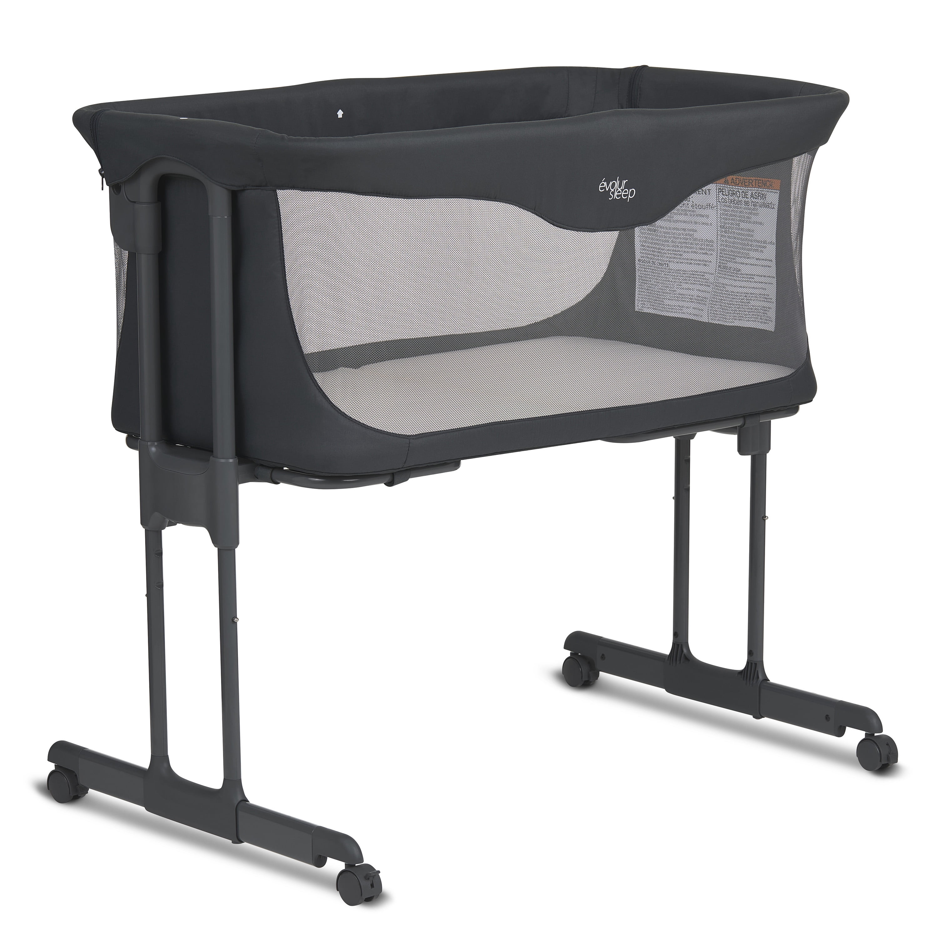 Evolur Kinsley Quickfold Portable Bassinet, Dark Gray