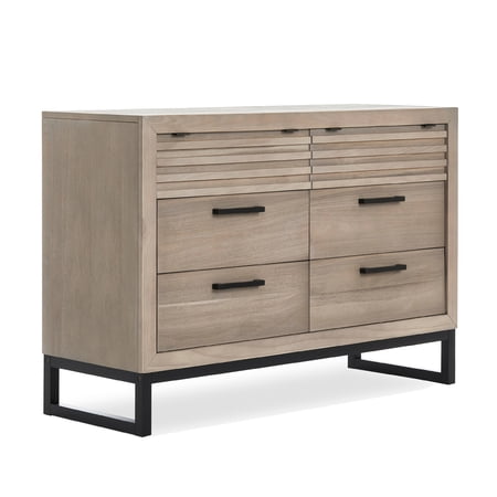 Evolur Kyoto Double Dresser In Brown Stone, Comes Fully Assembled, Made Of Hardwood