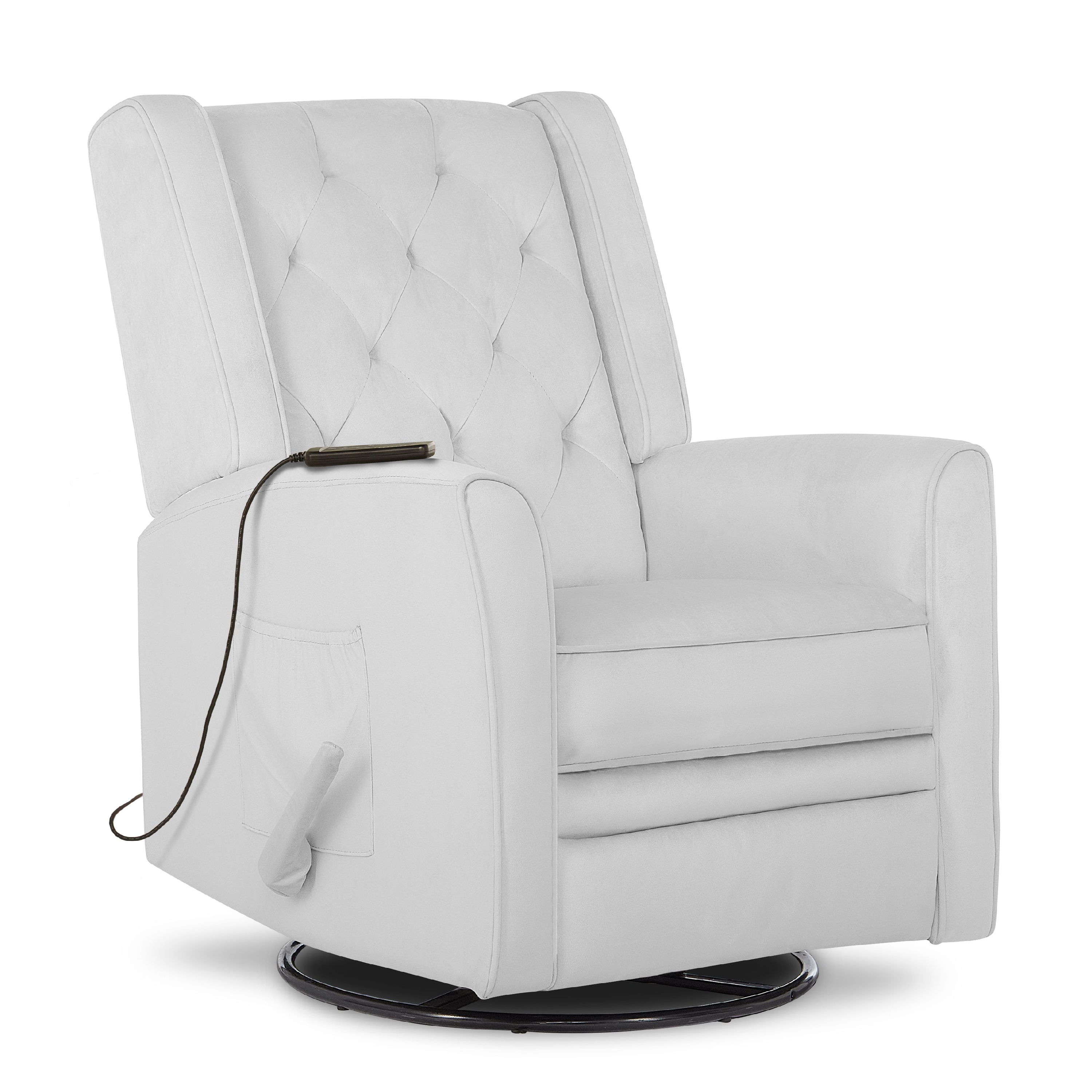 Evolur Linda Upholstered Plush Seating Swivel Glider, Rocker, Recliner