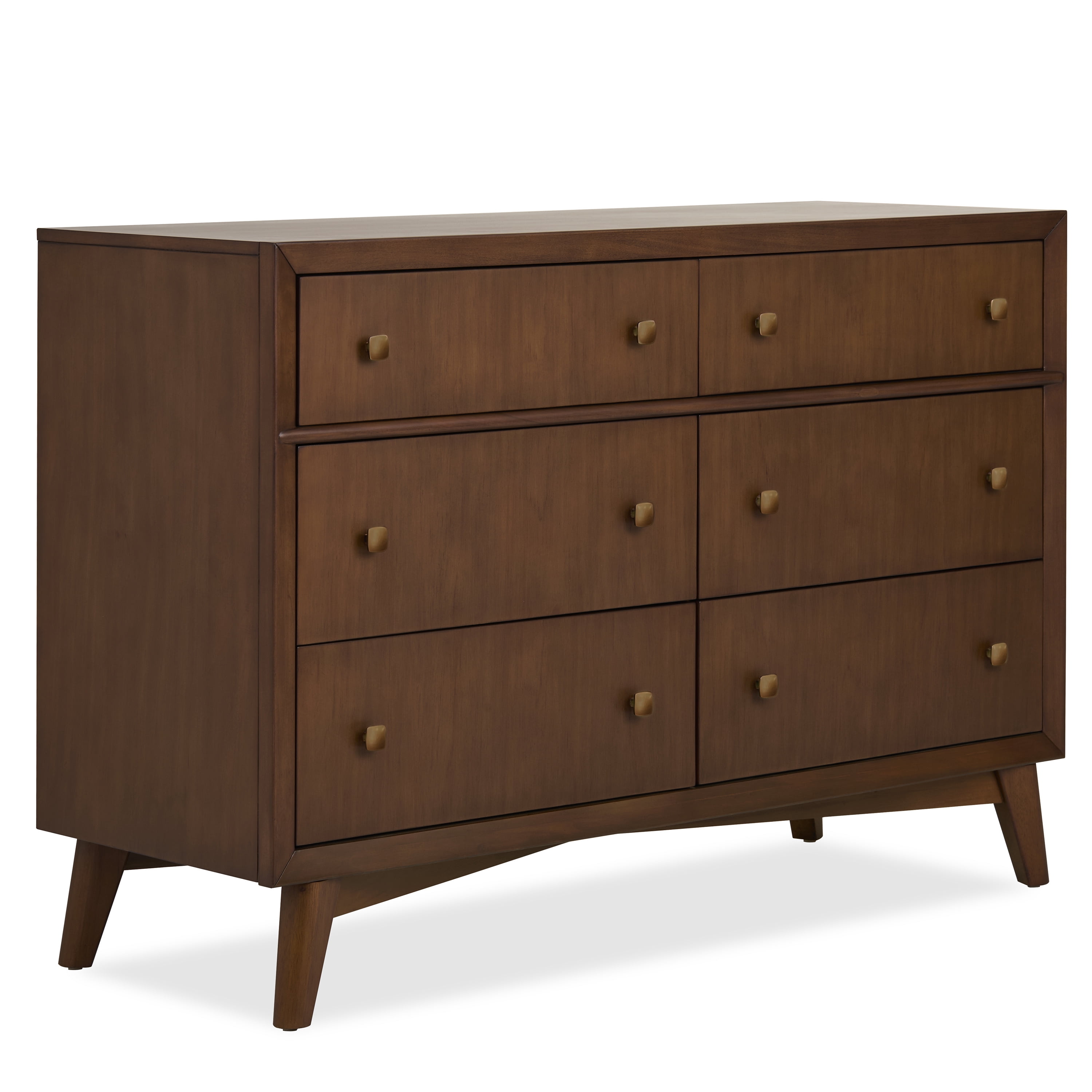 Evolur Loft Antilia Mid-Century Double Dresser, in Walnut