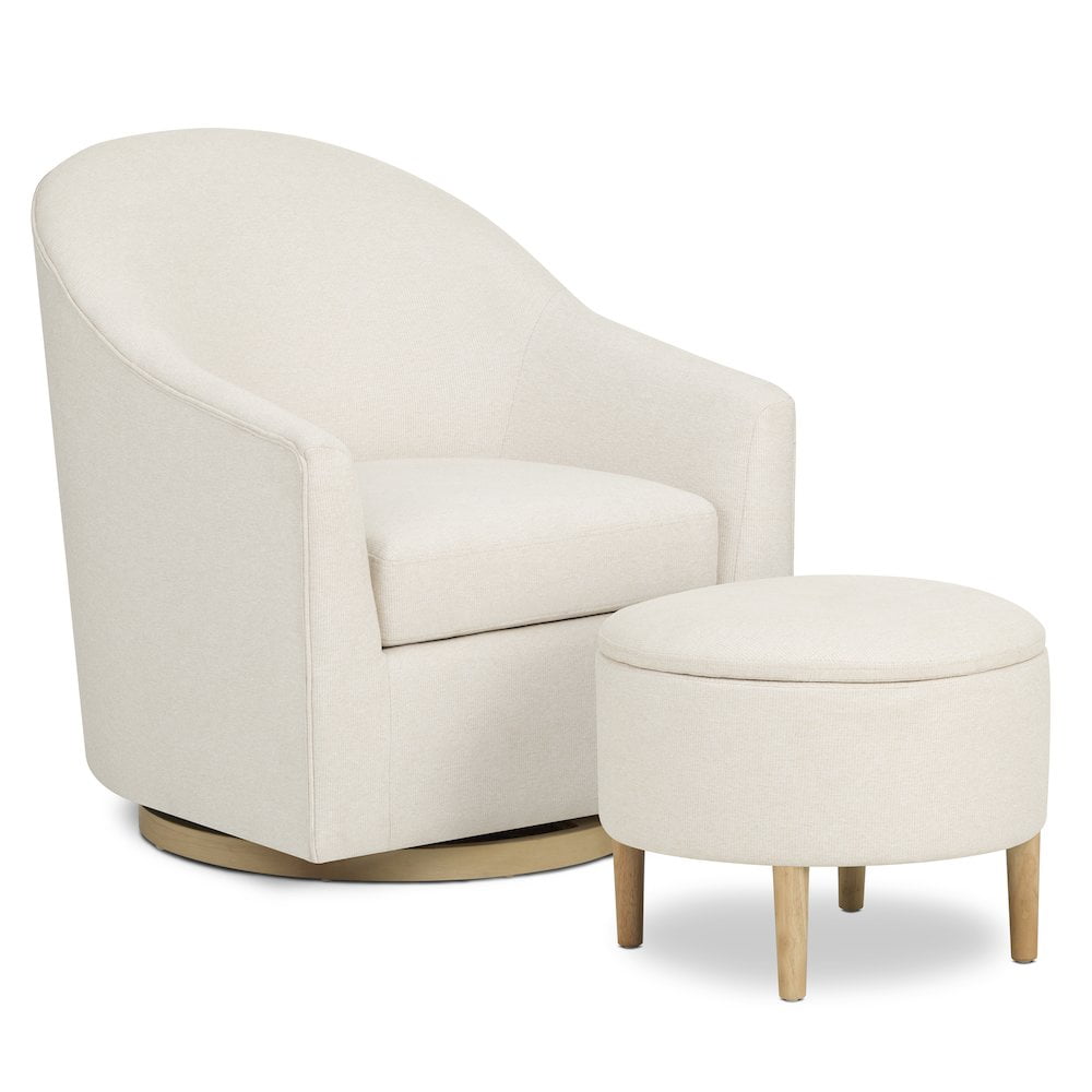 Evolur Luna Swivel Glider & Ottoman, Daisy