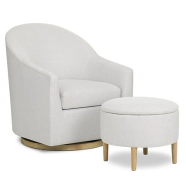 Evolur Luna Swivel Glider & Ottoman, Taupe