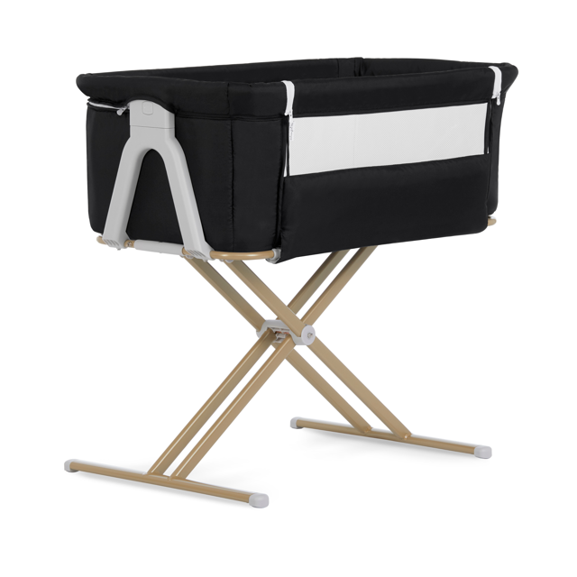 Evolur Orabelle Bedside and Sleeper for Baby in Black, Easy to Fold and Carry