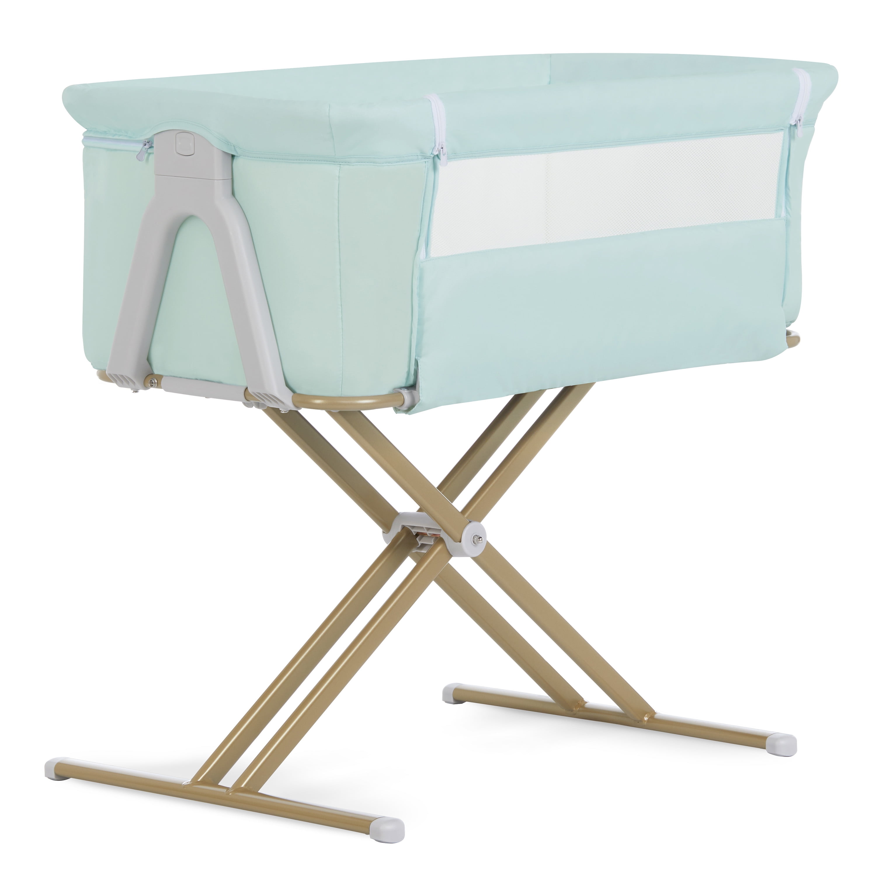 Evolur Orabelle Bedside Bassinet and Sleeper for Baby in Mint, Easy to Fold and Carry