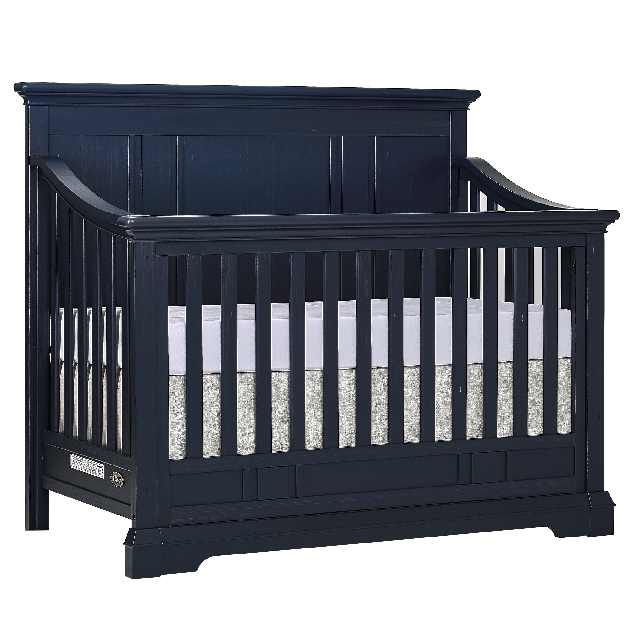 Evolur Parker 5 in 1 Convertible Crib Dsitress Navy Walmart