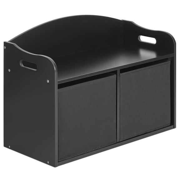 Evolur Playthings Storage Bench, Matte Black