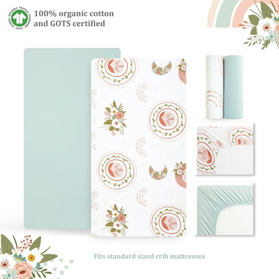 Evolur RainBoho Collection ( 2pc Sheet Set ), Air Blue & Rainbow Print