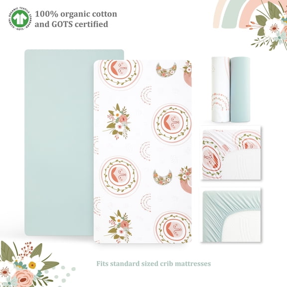 Evolur RainBoho Collection ( 2pc Sheet Set ), Air Blue & Rainbow Print