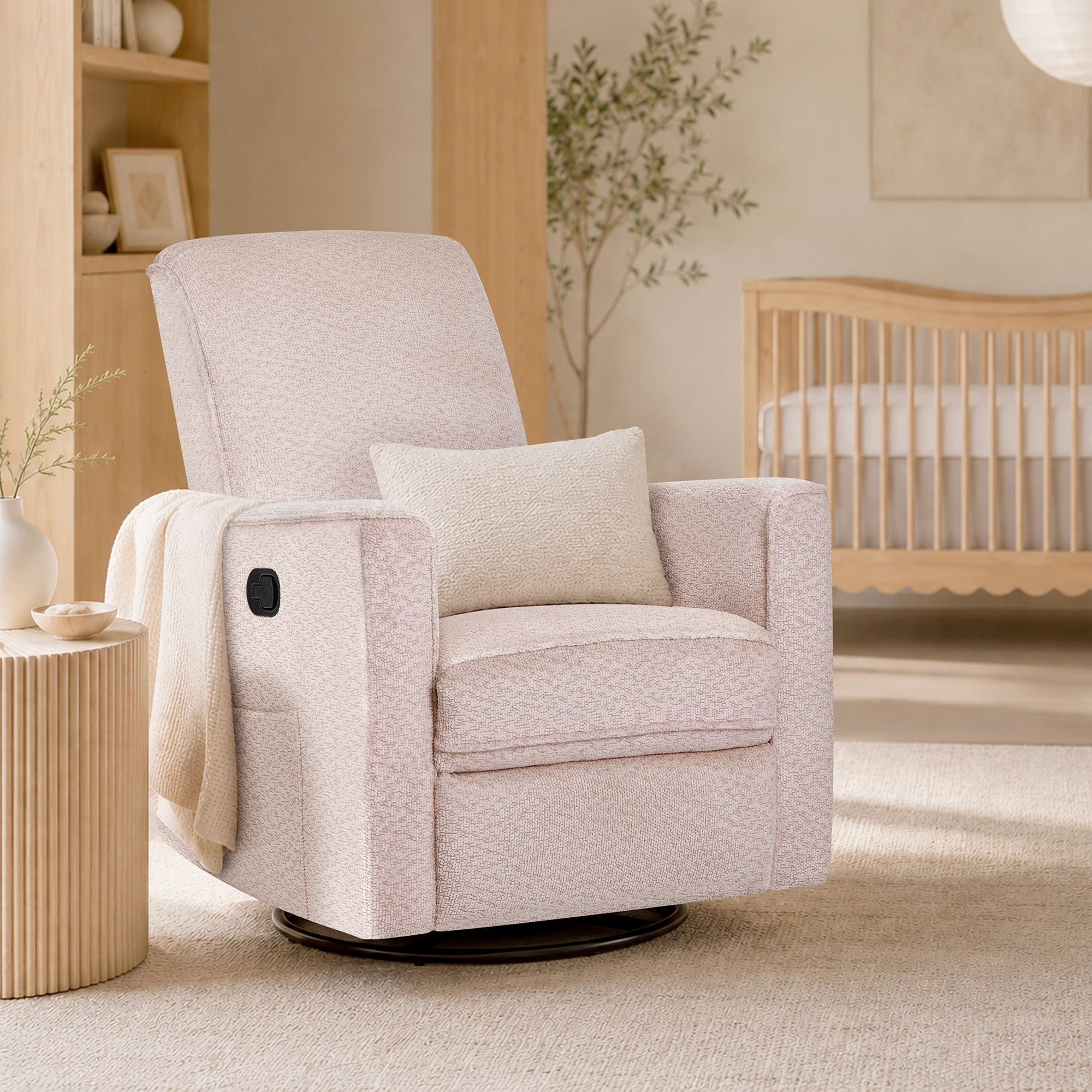 Evolur Raleigh Basic Glider |Recliner| Rocker, Ballet Pink