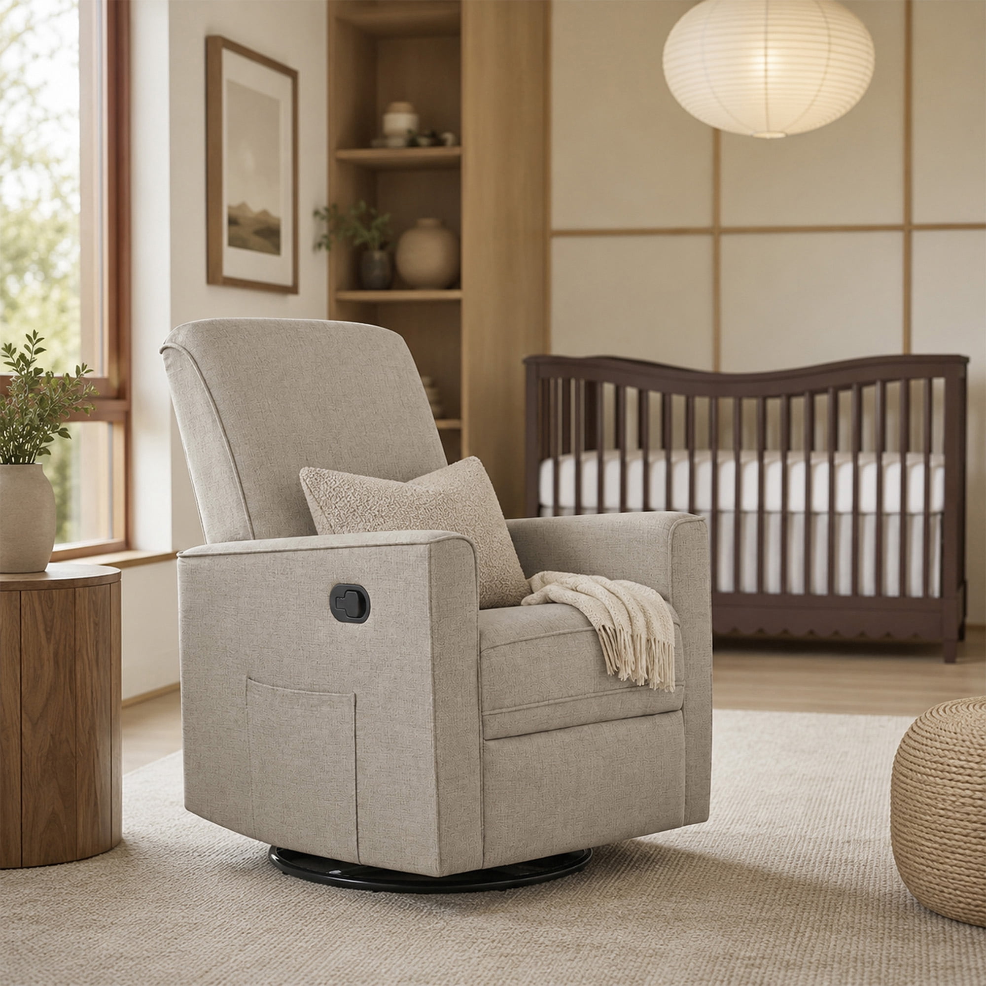 Evolur Raleigh Basic Glider |Recliner| Rocker, Warm Sand