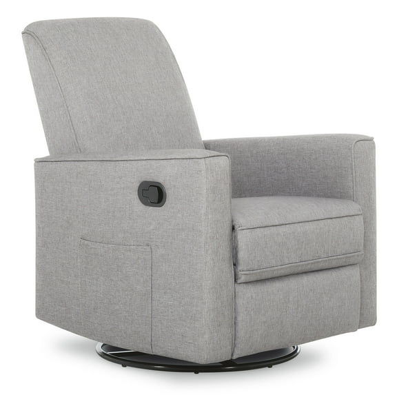 Evolur Raleigh Nursery Glider Recliner and Rocking Chair in Light Gray, 360° Swivel Motion, Multiple Recline Positions, Easy to Clean, FSC and Greenguard Gold Certified