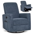 thumbnail image 1 of Evolur Raleigh Glider With Back Massager |Recliner| Rocker, Blue Fog, 1 of 5