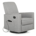 thumbnail image 1 of Evolur Raleigh Swivel Glider with in-built Massager, Recliner, Light Grey, Greenguard Gold Certified, 1 of 7