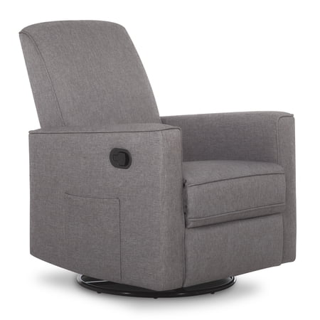 Evolur Raleigh Upholstered Plush Seating Glider Swivel, Rocker, Recliner, Glider for Nursery in Rustic Grey, Greenguard Gold Certified, Modern Nursery Recliner, Environmentally Conscious Glider