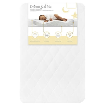 Evolur Rest EZ 2 in 1 Mini Crib Mattress, White
