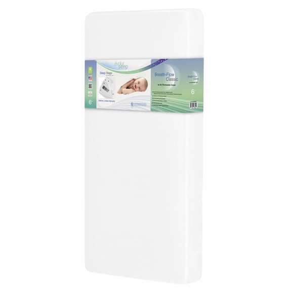 Evolur Sleep Breath Flow Classic Innerspring Crib & Toddler Mattress, White