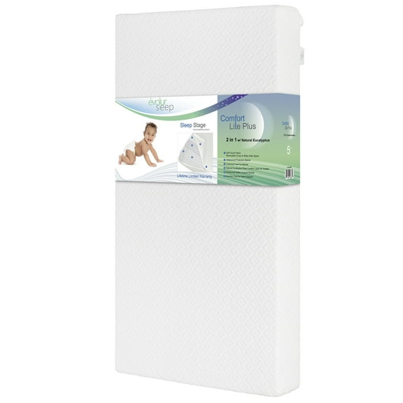 Evolur Sleep Comfort Lite Plus with Natural Fiber Crib & Toddler Foam Mattress