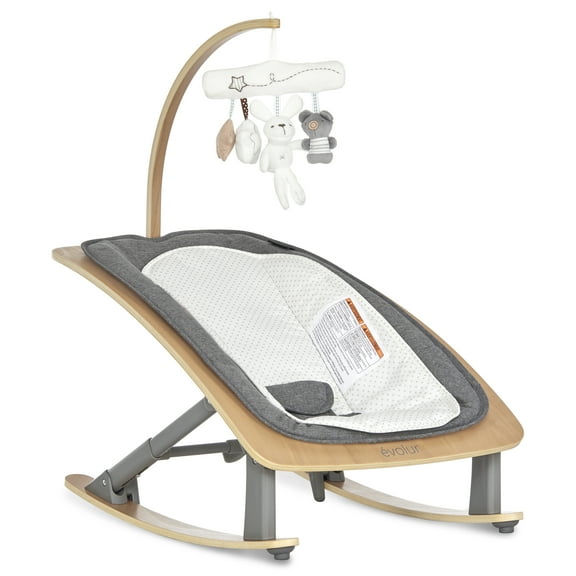 Evolur Tory 2-in-1 Rocker & Chair, Gray