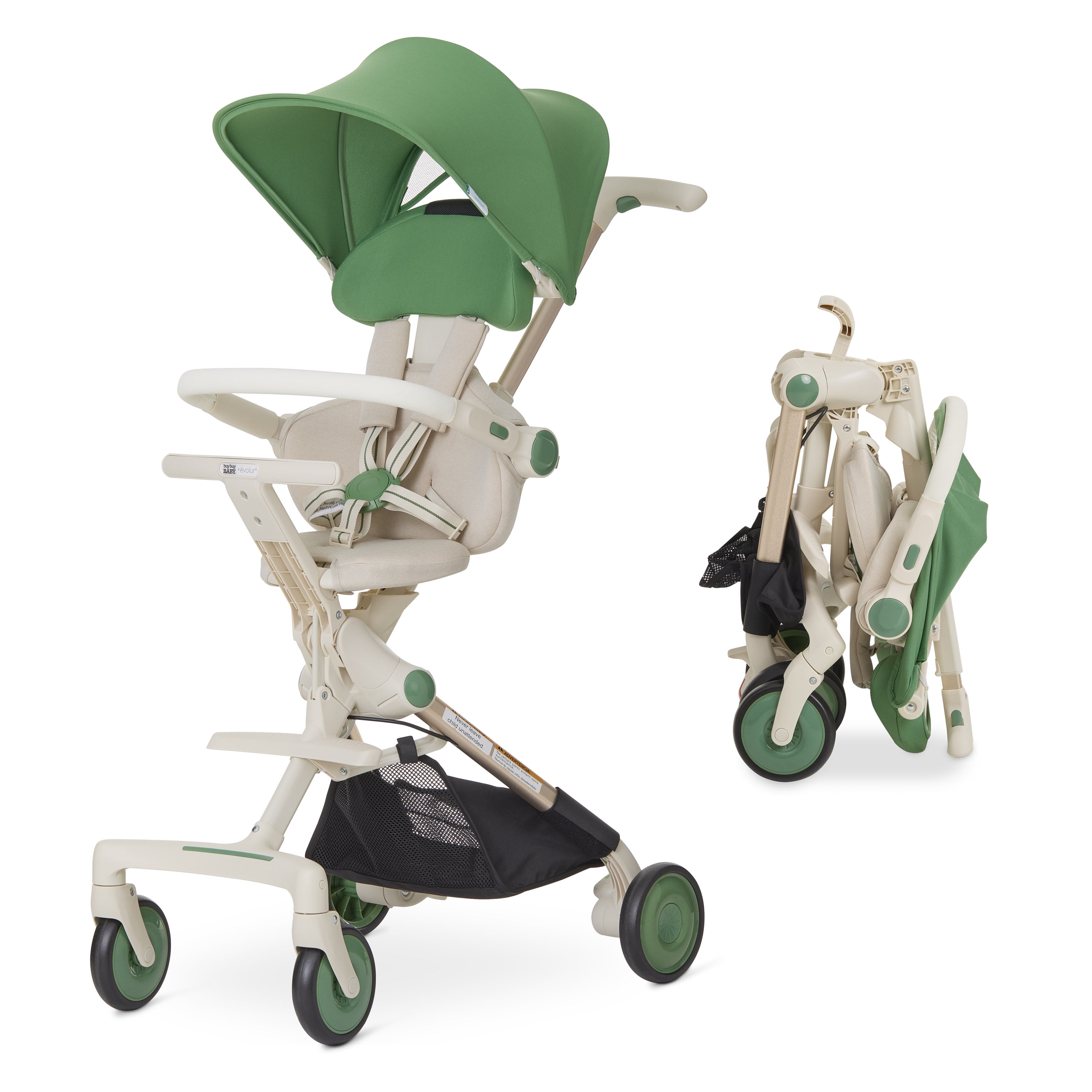Evolur Velo Rider Stroller, Blanc Vert