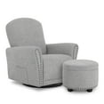 thumbnail image 1 of Evolur Vienna Swivel Glider with Ottoman and Nailhead Trim, Greenguard Gold Certified, Made from Sturdy and Sustainable FSC-Certified Wood, Grey, 1 of 13